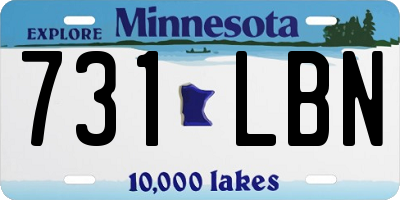 MN license plate 731LBN