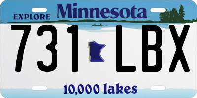 MN license plate 731LBX