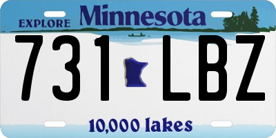 MN license plate 731LBZ