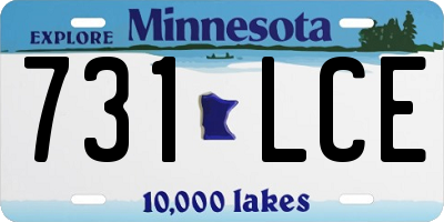 MN license plate 731LCE