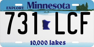 MN license plate 731LCF