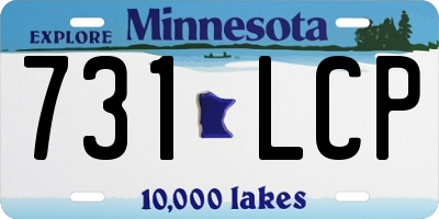 MN license plate 731LCP
