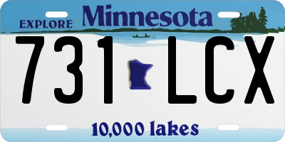MN license plate 731LCX