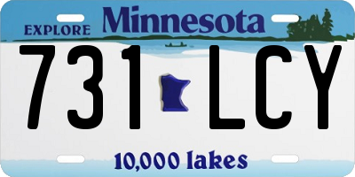 MN license plate 731LCY