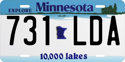 MN license plate 731LDA