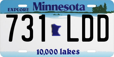 MN license plate 731LDD