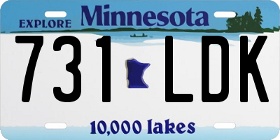 MN license plate 731LDK