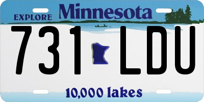 MN license plate 731LDU