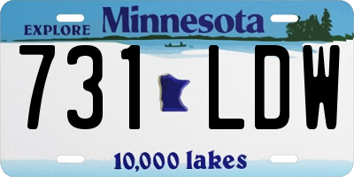 MN license plate 731LDW