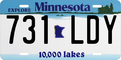 MN license plate 731LDY
