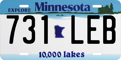 MN license plate 731LEB