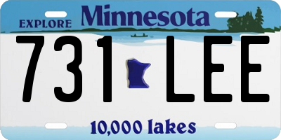 MN license plate 731LEE