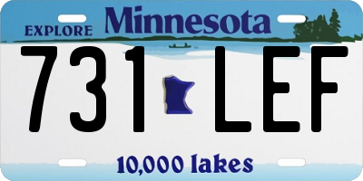 MN license plate 731LEF