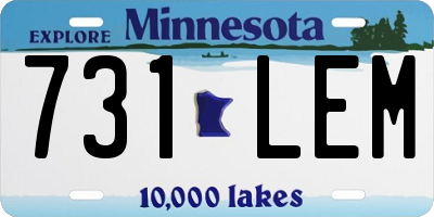 MN license plate 731LEM
