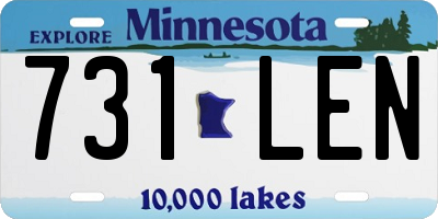 MN license plate 731LEN