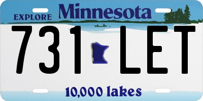 MN license plate 731LET