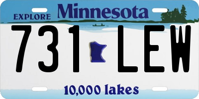 MN license plate 731LEW