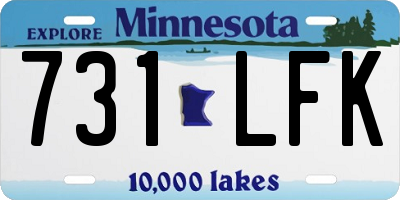MN license plate 731LFK