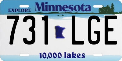 MN license plate 731LGE