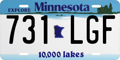 MN license plate 731LGF
