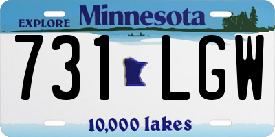 MN license plate 731LGW