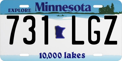 MN license plate 731LGZ
