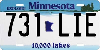 MN license plate 731LIE