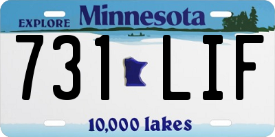 MN license plate 731LIF