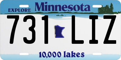 MN license plate 731LIZ