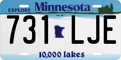 MN license plate 731LJE