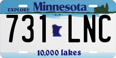 MN license plate 731LNC