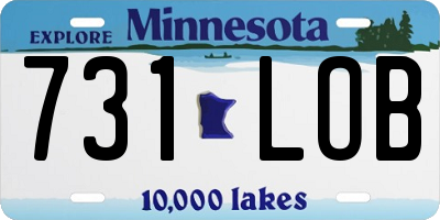 MN license plate 731LOB