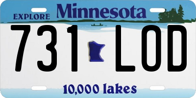 MN license plate 731LOD