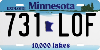 MN license plate 731LOF