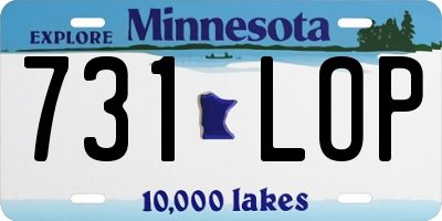 MN license plate 731LOP