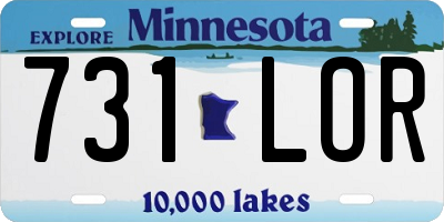 MN license plate 731LOR