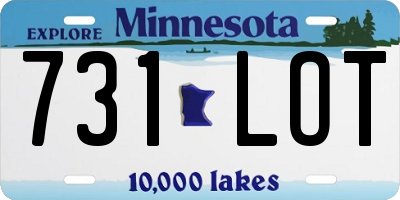 MN license plate 731LOT
