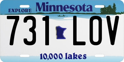 MN license plate 731LOV