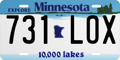 MN license plate 731LOX