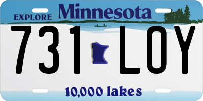 MN license plate 731LOY