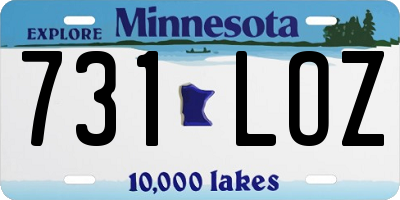 MN license plate 731LOZ