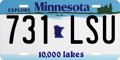 MN license plate 731LSU