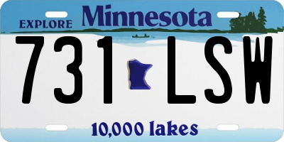 MN license plate 731LSW
