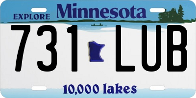 MN license plate 731LUB