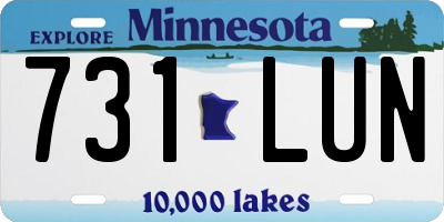 MN license plate 731LUN