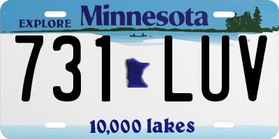 MN license plate 731LUV