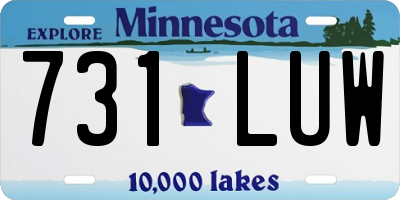 MN license plate 731LUW