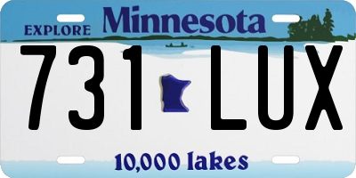 MN license plate 731LUX