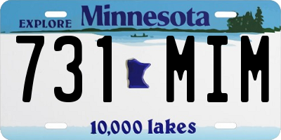 MN license plate 731MIM