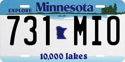MN license plate 731MIO